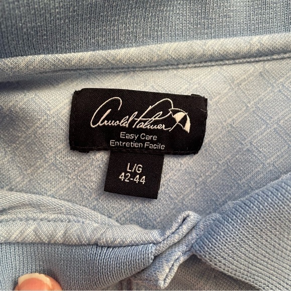 Arnold Palmer Blue Pullover Button up Polo Shirt Size 42-44 Great Condition - Picture 12 of 13
